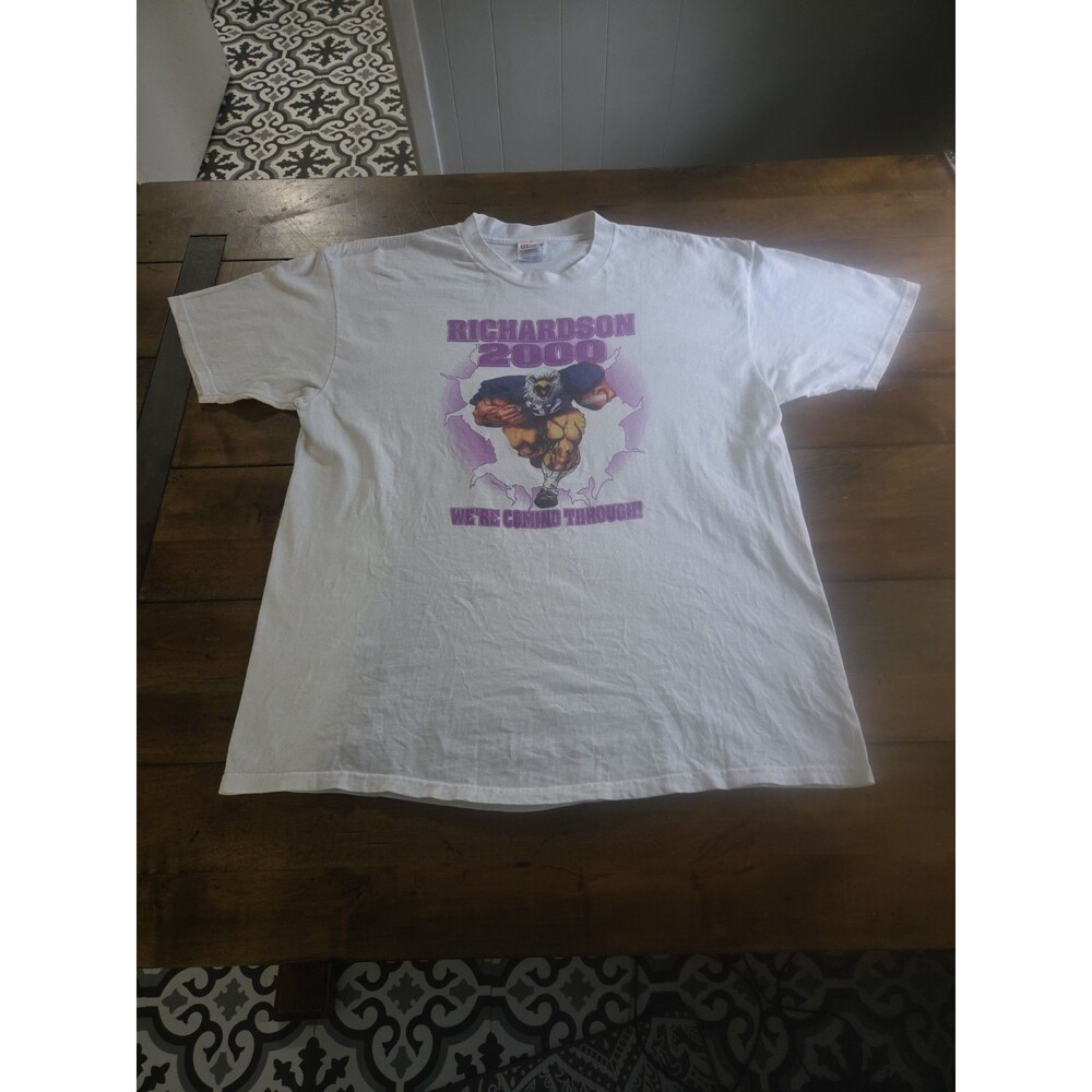 Vintage 2000 Richardson Eagles Football Shirt XL Hanes Double Sided Y2K